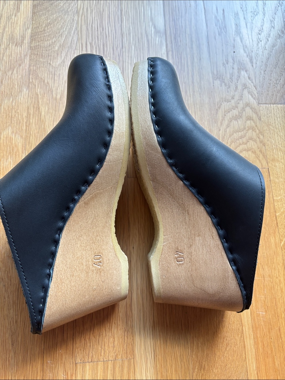 No. 6 store black high clogs NEW